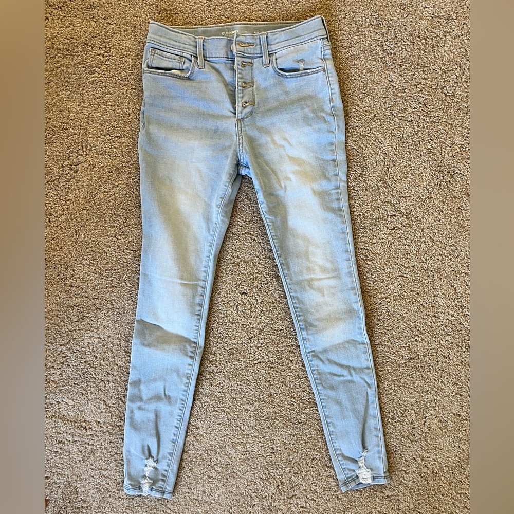 Old Navy Girls Denim Distressed Jeans Rockstar Jeggings size 12